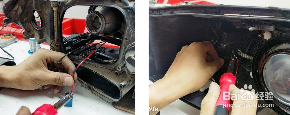 贵阳车灯升级改装，宝马5系525车灯改灯流程