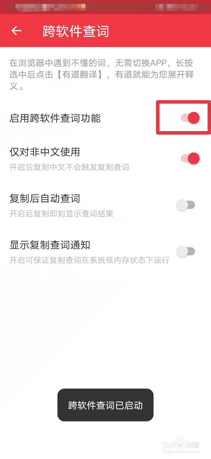 有道词典如何启用跨软件查词功能