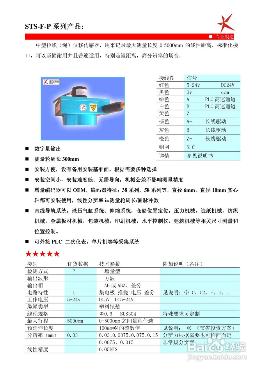 鑫盛星创STS-H-MA/V/R型拉线位移传感器使用说明书:[2]