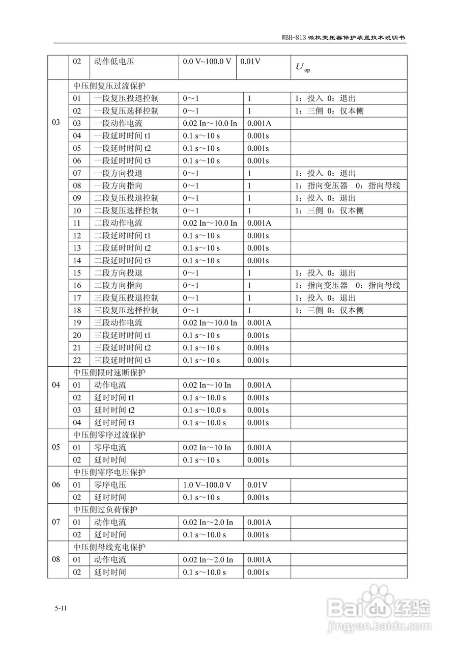 许继WBH-813微机变压器保护装置技术说明书:[4]