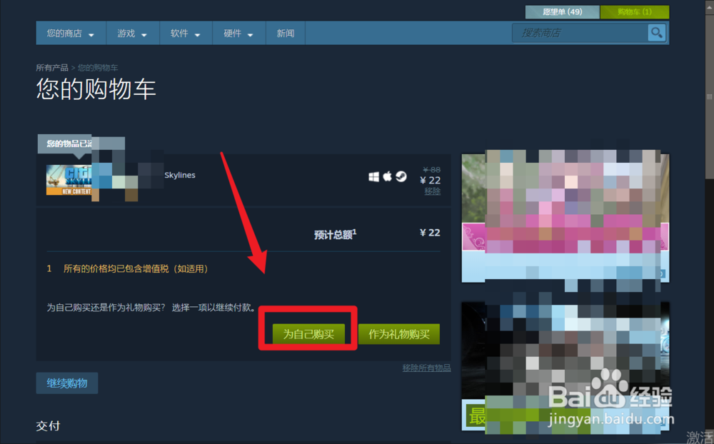 怎么在steam上购买都市天际线游戏