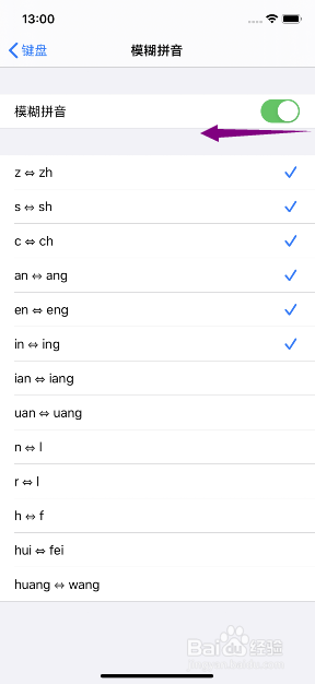 苹果11怎么关闭模糊拼音