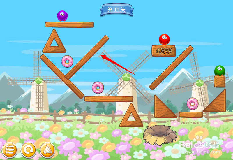 小游戏泡泡鸟历险记第11关