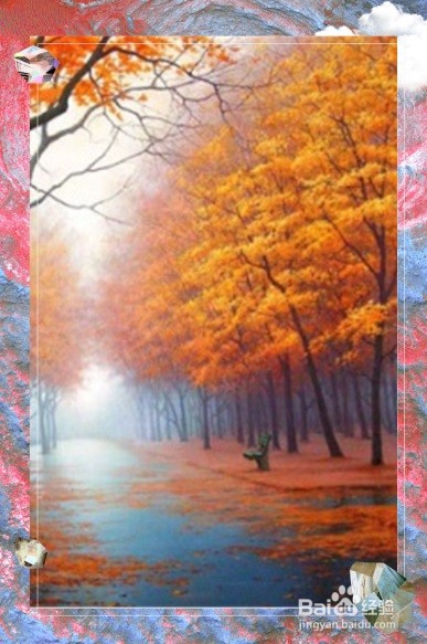 美图秀秀创意彩纹秋思卡片怎么做