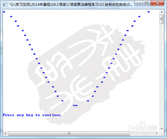 C语言经典算法——绘制余弦曲线