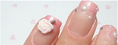 白玫瑰雕花美甲