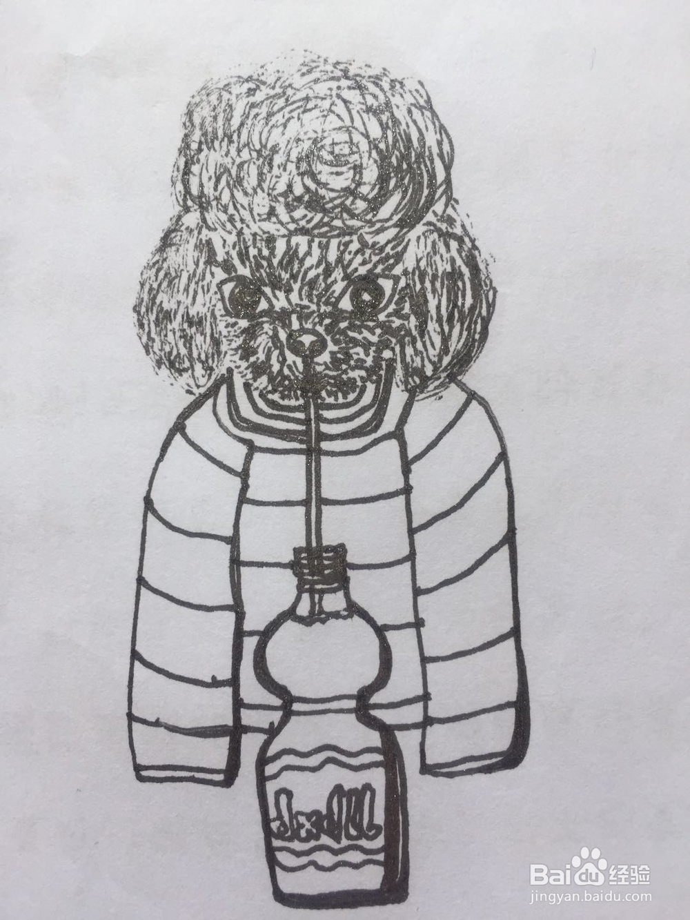 dxdll手绘之喝饮料的泰迪