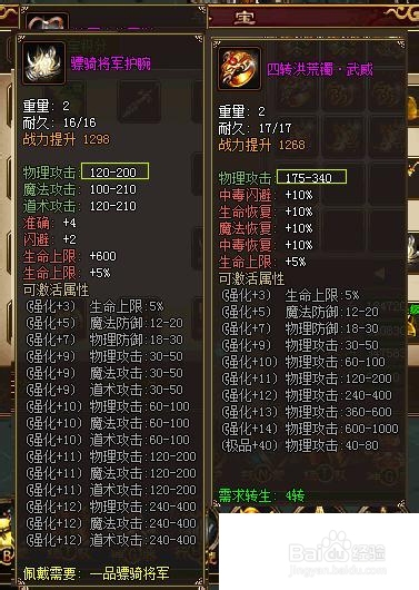 武尊官职装备图文对比四转装备