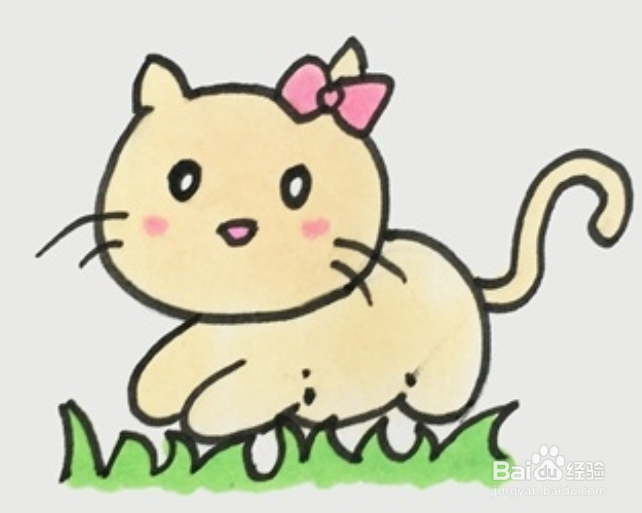 可爱小花猫简笔画