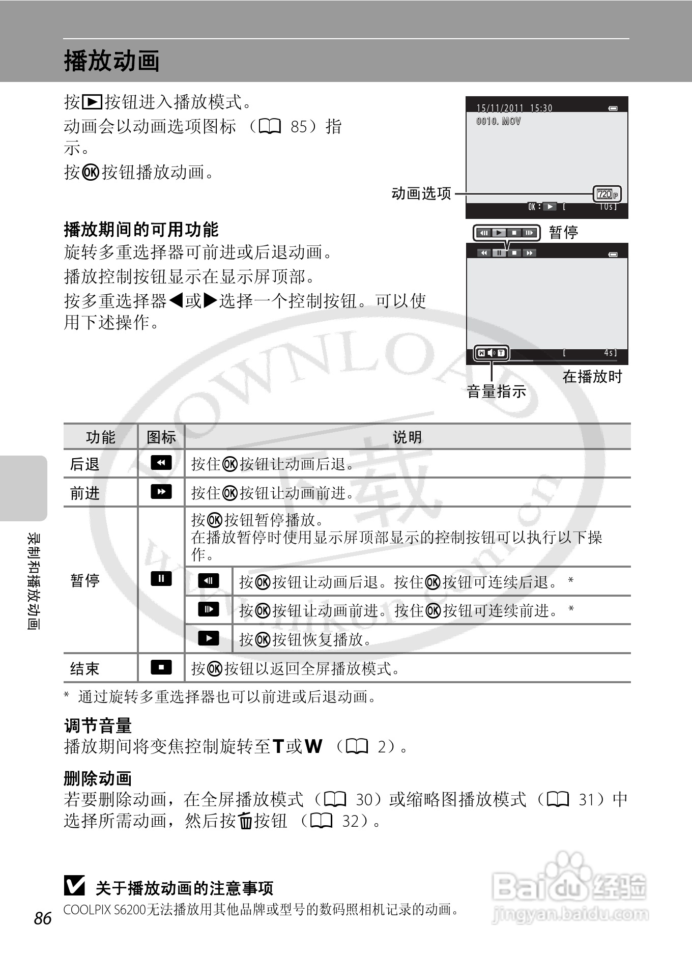 尼康COOLPIX S6200数码相机使用说明书:[11]
