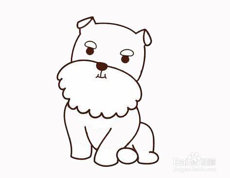 白胡子狗狗的简笔画