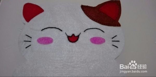 不织布制作的招财猫开关贴