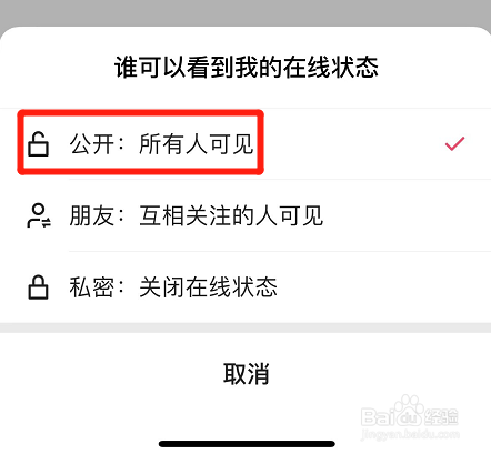 快手极速版如何公开我的在线状态