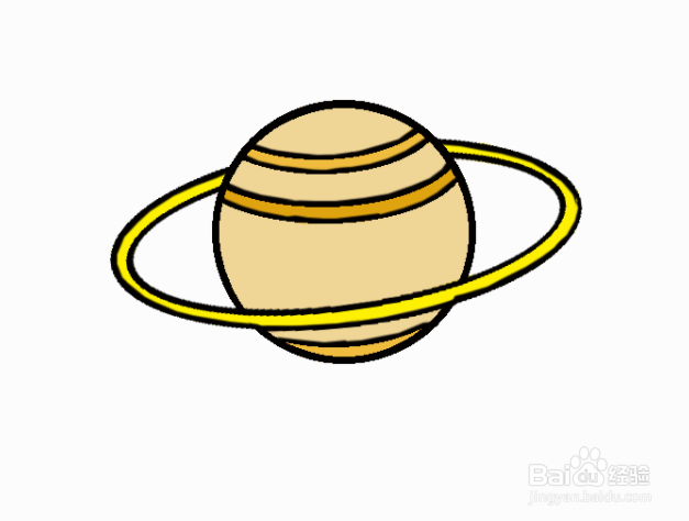 如何画带有光环的土星