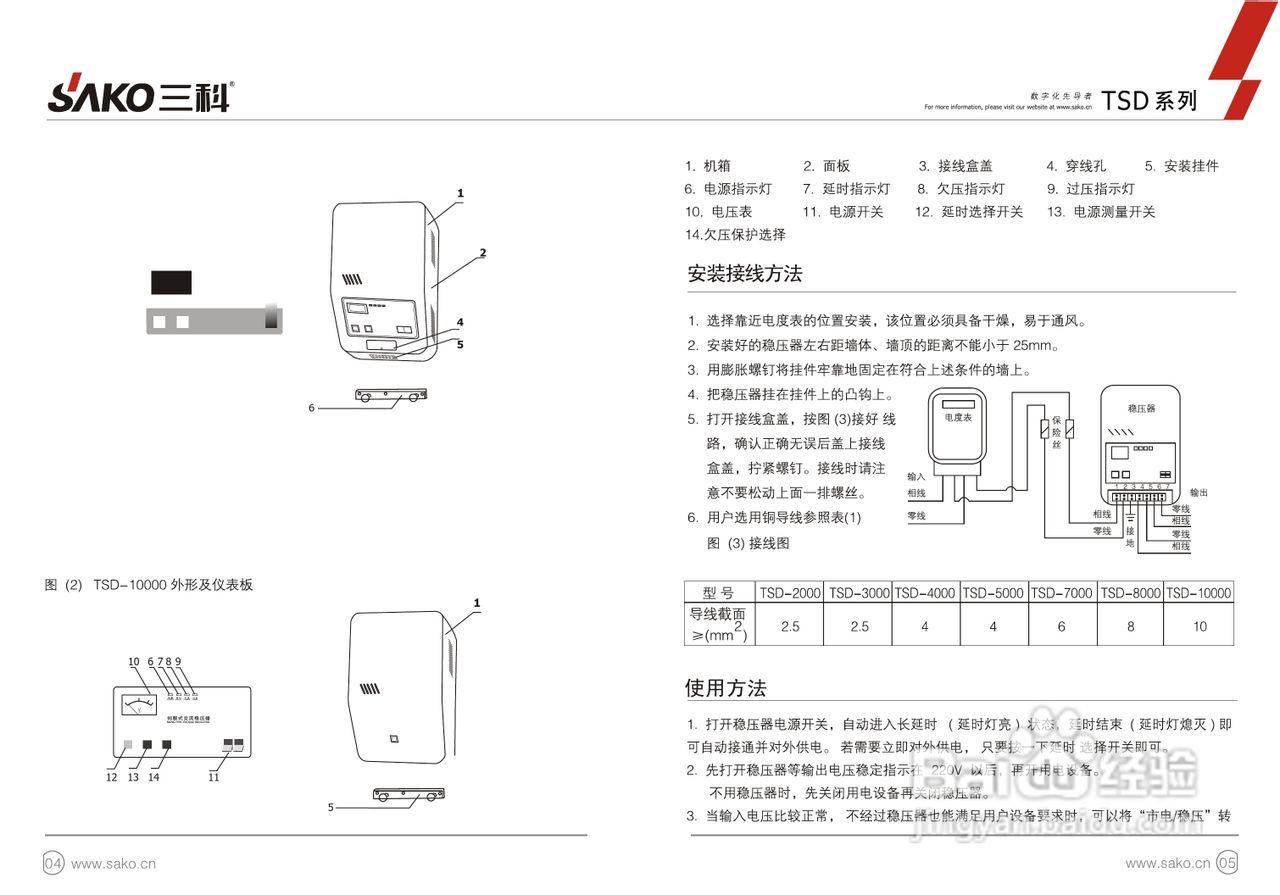 三科TSD-7000伺服式交流稳压器使用说明书