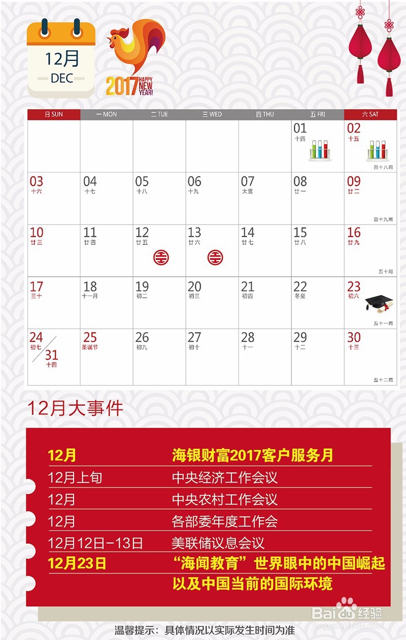 海银财富2017财经日历（全年篇总结分享）