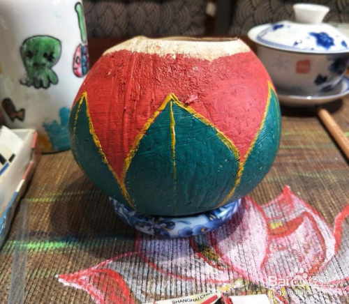 椰子壳改造小花盆