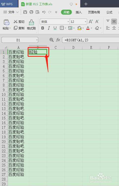 如何在Excel中提取单元格字符中的右边几位字符