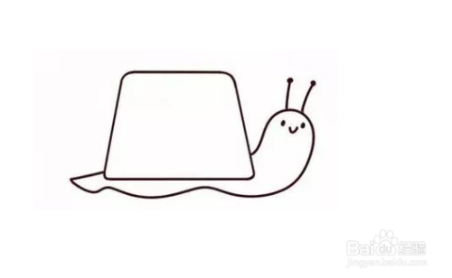 用梯形画蜗牛简笔画