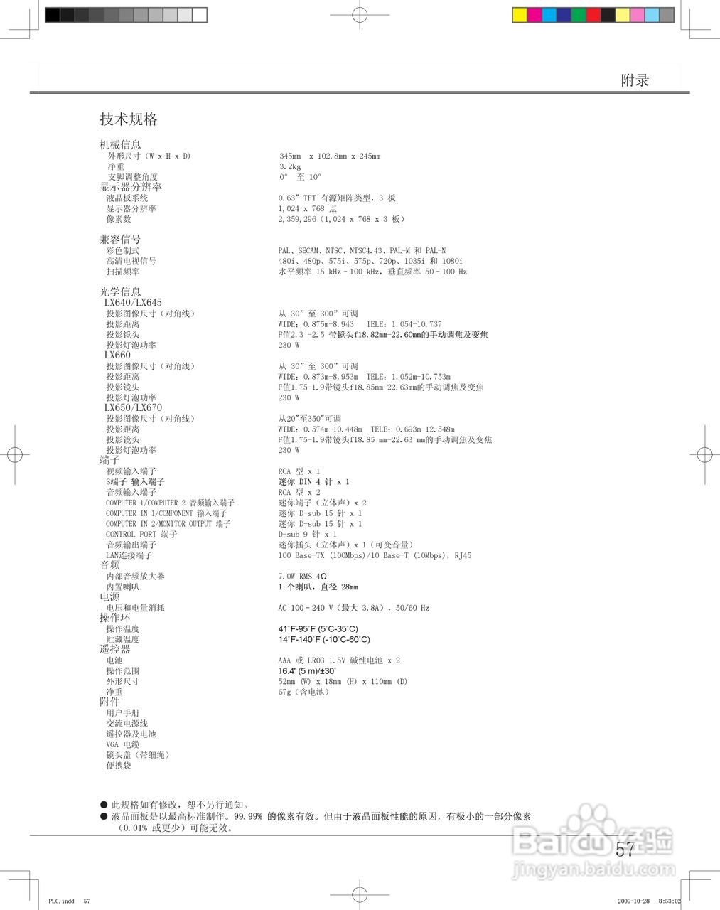 雅图ACTO LX640投影机使用说明书:[6]