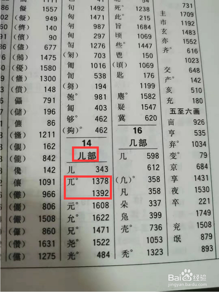 兀按照什么部首查字典