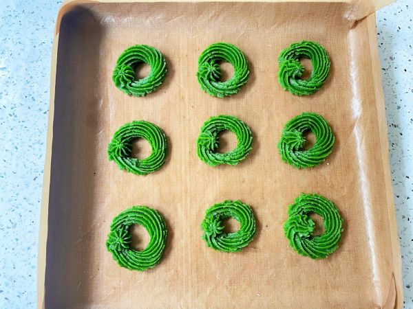 抹茶圣诞花环曲奇