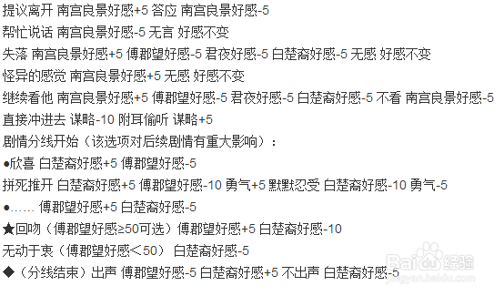 橙光游戏江山韶歌攻略