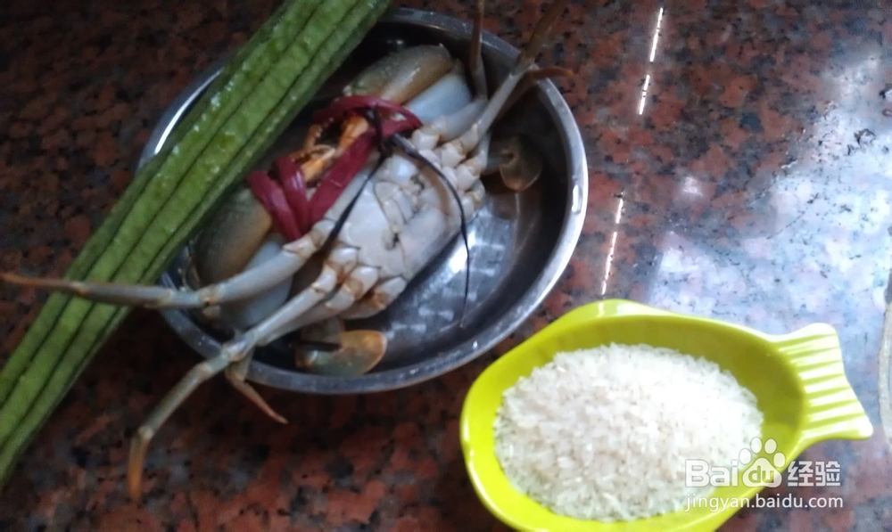 蟹粉丝瓜粥--鲜美啊