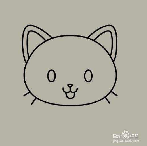 如何画卡哇伊小猫咪的简笔画