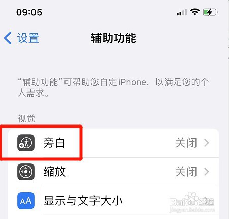 苹果手机旁白大光标如何取消