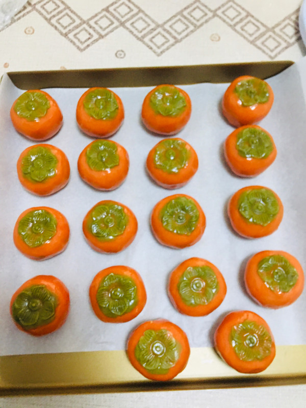 广式金沙奶黄柿子月饼