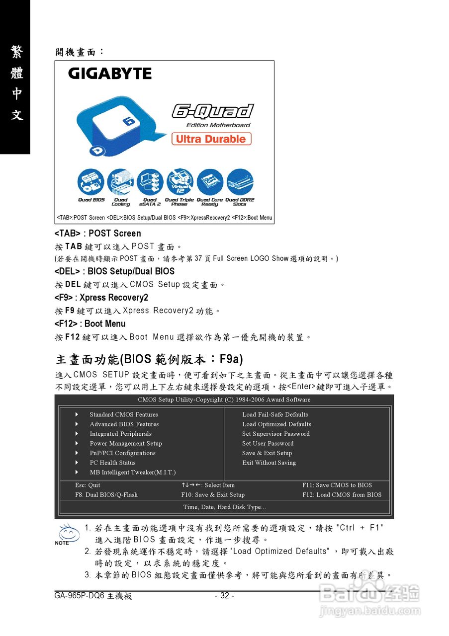 技嘉GA-965P-DQ6 (rev. 2.0)型主板说明书:[4]