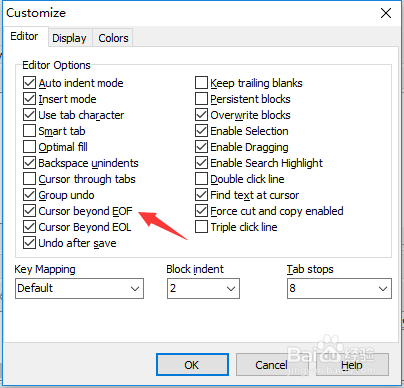 DzSoft PHP Editor怎么关闭光标超出eof