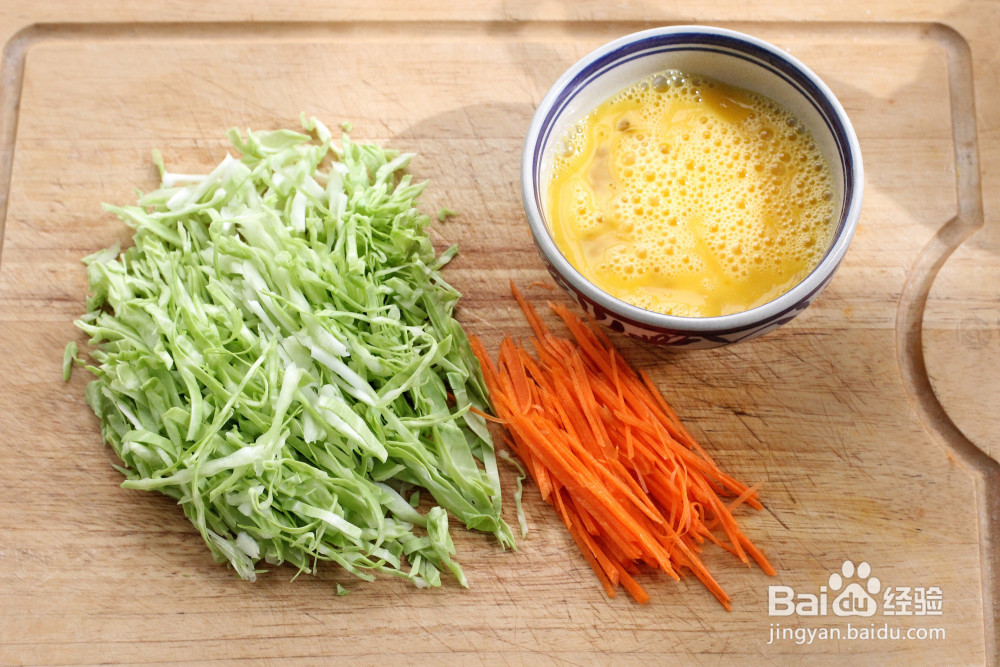 全麦包菜虾仁蛋饼的做法