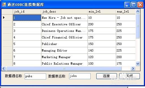 菜鸟学习C#编程之ODBC连接数据库数据源