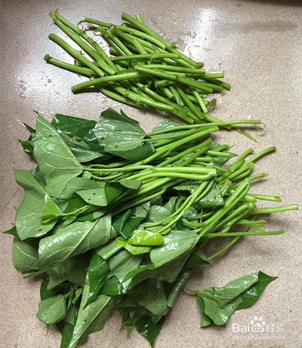 豉油番薯叶的制作方法