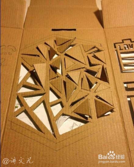 手工DIY纸箱制作灯罩