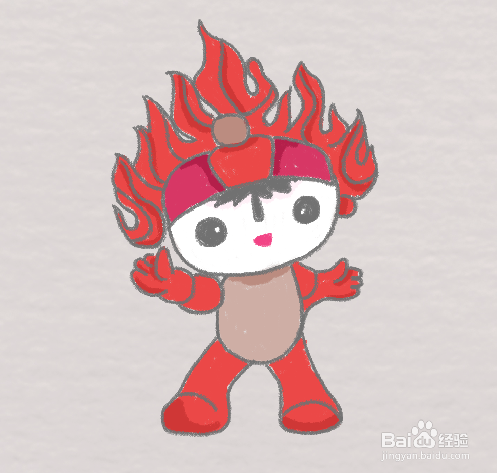 怎么画福娃欢欢