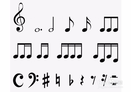 手工/爱好 > 书画/音乐 5,十六分音符:带有符干和2条符尾的黑色音符叫