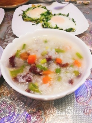 快手豇豆牛肉粥