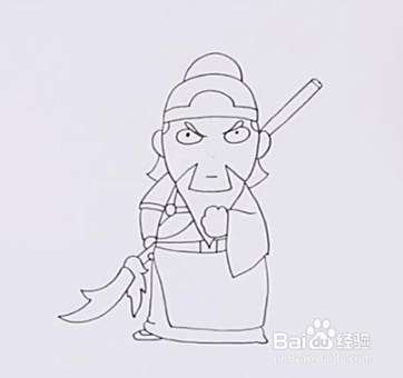 简笔画系列-怎么画关羽简笔画