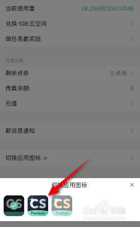 扫描全能王怎么切换应用图标