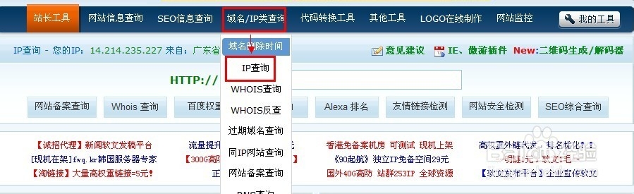 怎么查网站ip地址
