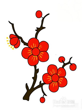 梅花怎么画古风马克笔