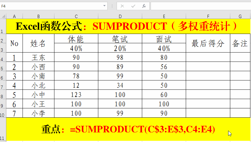 Excel函数公式:SUMPRODUCT实用技巧