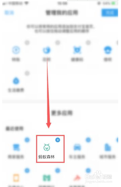 怎么在支付宝首页上添加蚂蚁森林入口