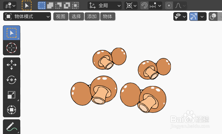如何使用blender2.9快速设计香菇简图模型
