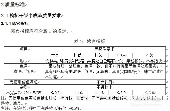 怎么制定枸杞干果原料验收规程