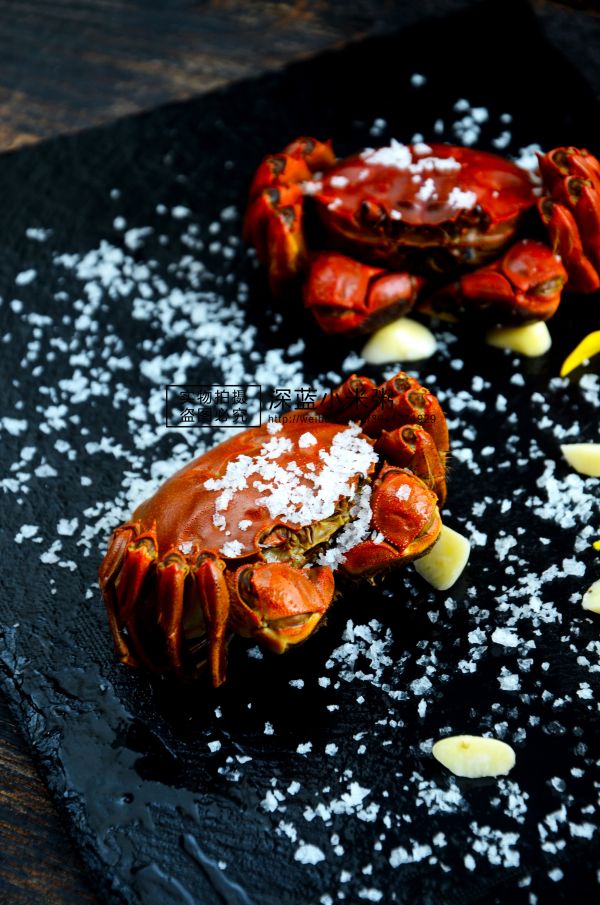 柠檬海盐烤螃蟹