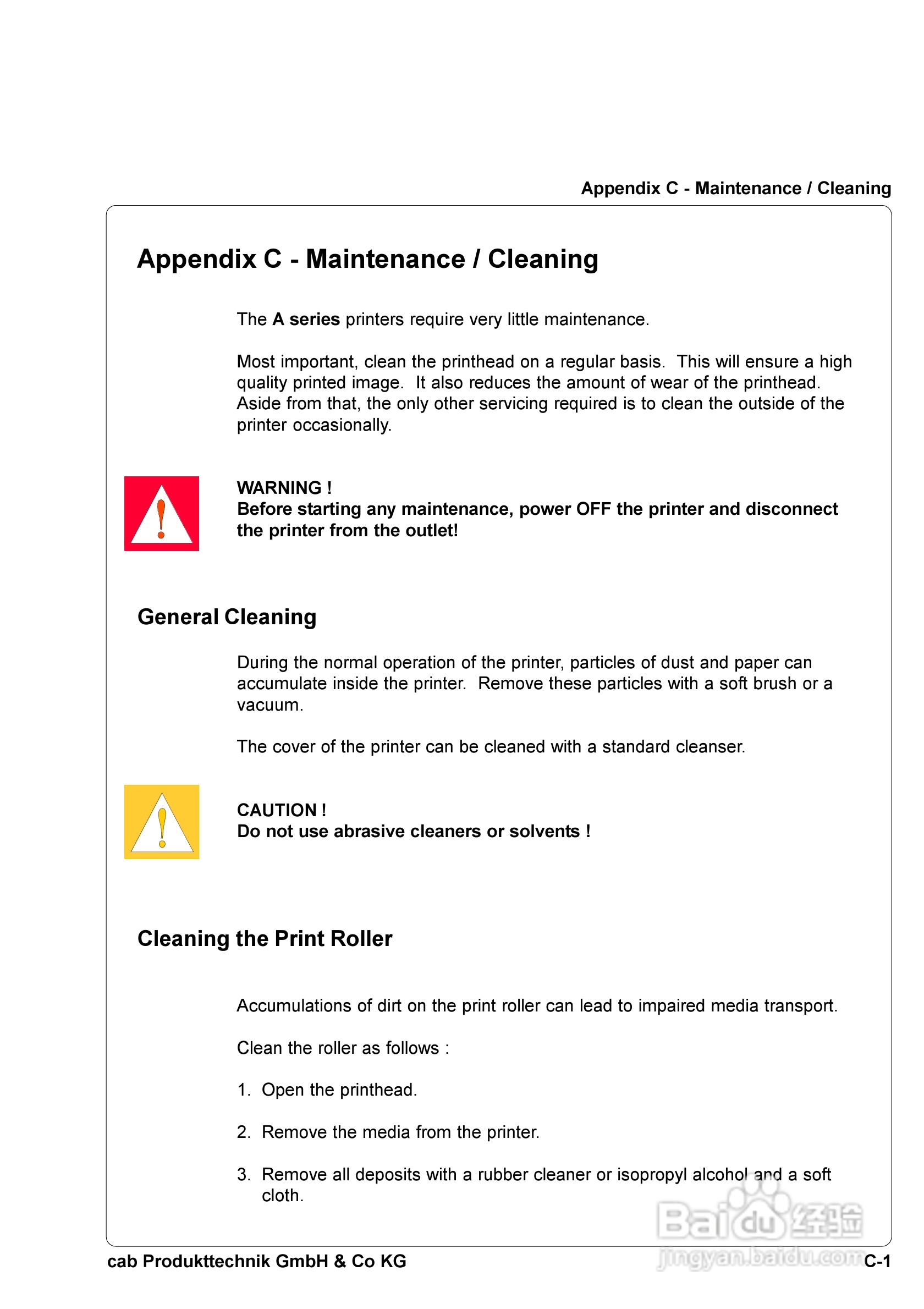 cab A8300打印机使用说明书:[11]